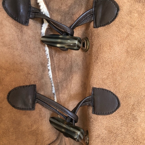 Tommy Hilfiger Boho Brown Faux Suede Vest with Faux Shearling Collar Medium - Picture 4 of 10